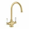 Blanco VICUS Twin Lever PVD Steel Kitchen Tap - Satin Gold - 526691