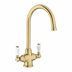 Blanco VICUS Twin Lever PVD Steel Kitchen Tap - Satin Gold - 526691