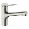 Hansgrohe Zesis M33 2jet Pull Out Spray Single Lever Kitchen Mixer - Stainless Steel - 74800800