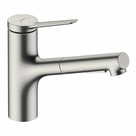 Hansgrohe Zesis M33 2jet Pull Out Spray Single Lever Kitchen Mixer - Stainless Steel - 74800800
