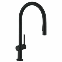 Hansgrohe Talis M54 Single Lever Kitchen Mixer 210, Pull-Out Spray, 2jet - Matt Black - 72800670