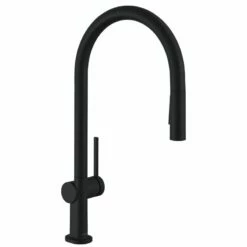 Hansgrohe Talis M54 Single Lever Kitchen Mixer 210, Pull-Out Spray, 2jet, SBox - Matt Black - 72801670