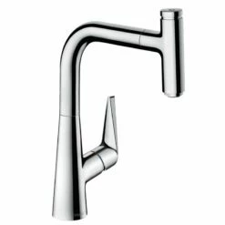 Hansgrohe Talis Select M51 Single Lever Kitchen Mixer 220, Pull-Out Spout, 1jet - Chrome - 72822000