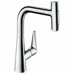 Hansgrohe Talis Select M51 Single Lever Kitchen Mixer 220, Pull-Out Spray, 2jet - Chrome - 72824000
