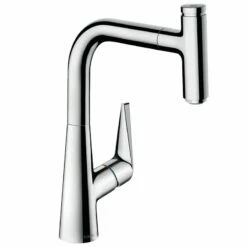 Hansgrohe Talis Select M51 Single Lever Kitchen Mixer 220, Pull-Out Spout, 1jet, SBox - Chrome - 73852000