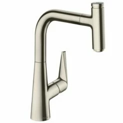 Hansgrohe Talis Select M51 Single Lever Kitchen Mixer 220, Pull-Out Spout, 1jet, SBox - Stainless Steel - 73852800