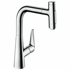 Hansgrohe Talis Select M51 Single Lever Kitchen Mixer 220, Pull-Out Spray, 2jet, SBox - Chrome - 73868000