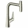 Hansgrohe Talis Select M51 Single Lever Kitchen Mixer 220, Pull-Out Spray, 2jet, SBox - Stainless Steel - 73868800