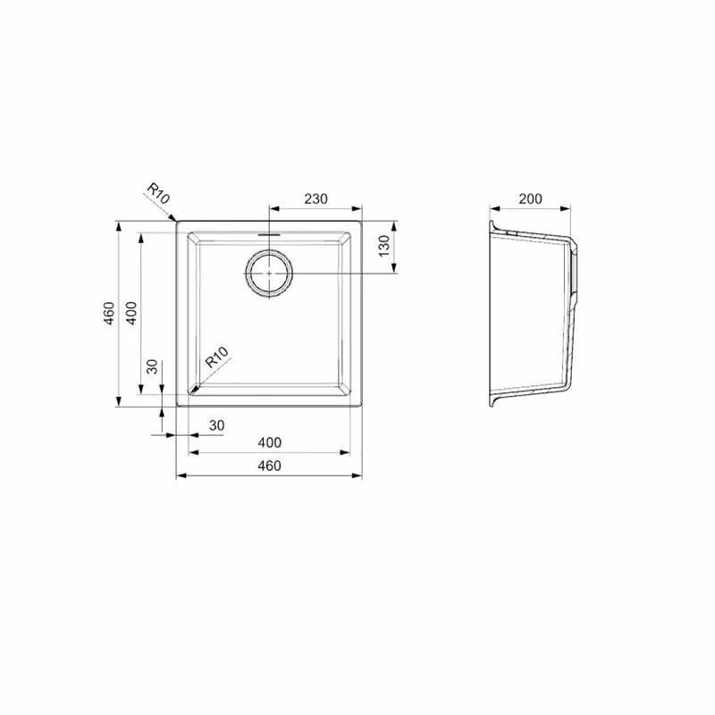 Reginox Amsterdam 40 1 Bowl Kitchen Sink - Pure White - AMSTERDAM 40 PW - Image 3