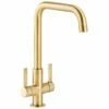Abode Pico Quad Monobloc Contemporary Kitchen Mixer Tap Brushed Brass - AT2136