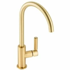Abode Globe Single Lever Contemporary Kitchen Mixer Tap Brushed Brass - AT2148