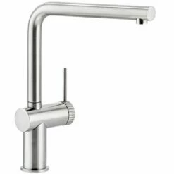 Abode Fraction Single Lever Contemporary Kitchen Mixer Tap Brushed Nickel - AT2153
