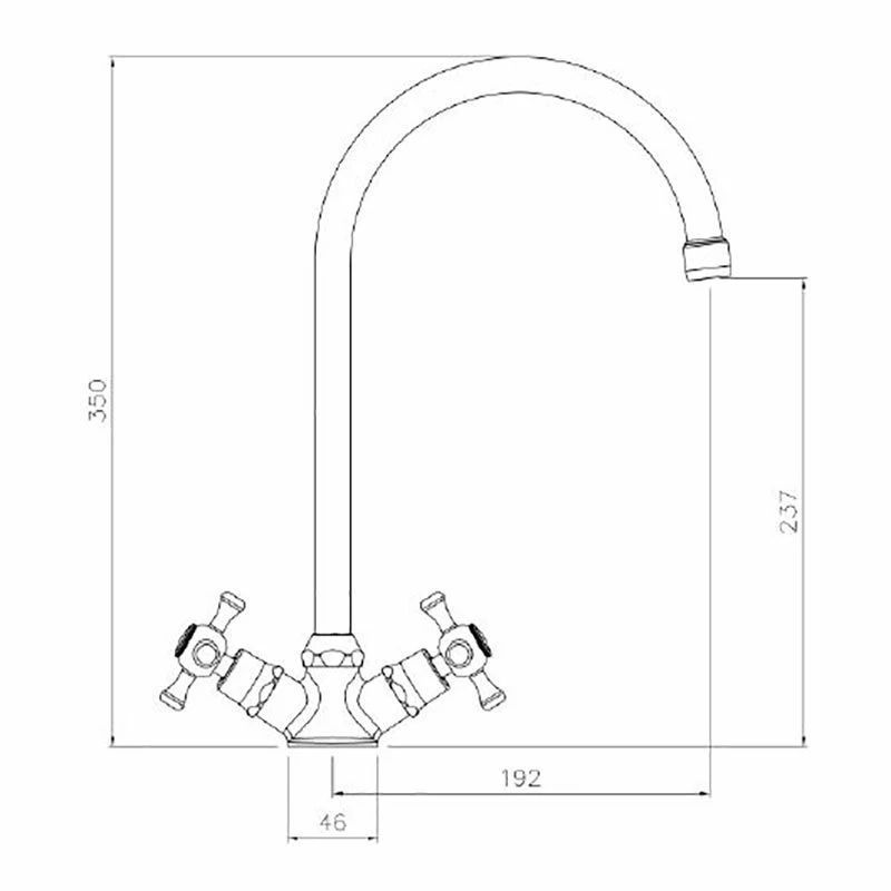 Abode Burford Monobloc Classic Kitchen Mixer Tap Chrome - AT2170 - Image 2
