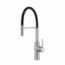 Reginox Aurora Single Lever Pull Out Spray Kitchen Tap With Black Hose - Chrome - AURORA CH II