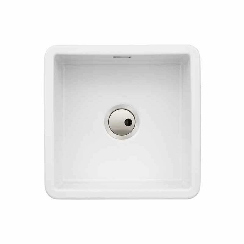 Abode Sandon Single Bowl Ceramic Kitchen Sink - White - AW1030