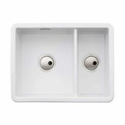 Abode Sandon 1.5 Bowl Ceramic Kitchen Sink - White - AW1033
