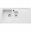 Abode Milford 1.5 Bowl Ceramic Kitchen Sink - White - AW1043