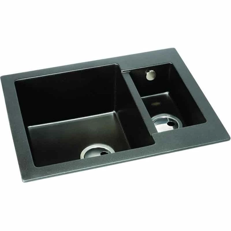 Abode Zero 1.5 Bowl Granite Kitchen Sink - Black - AW3005 - Image 2