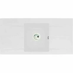 Abode Zero Single Bowl & Double Drainer Granite Kitchen Sink - White - AW3108