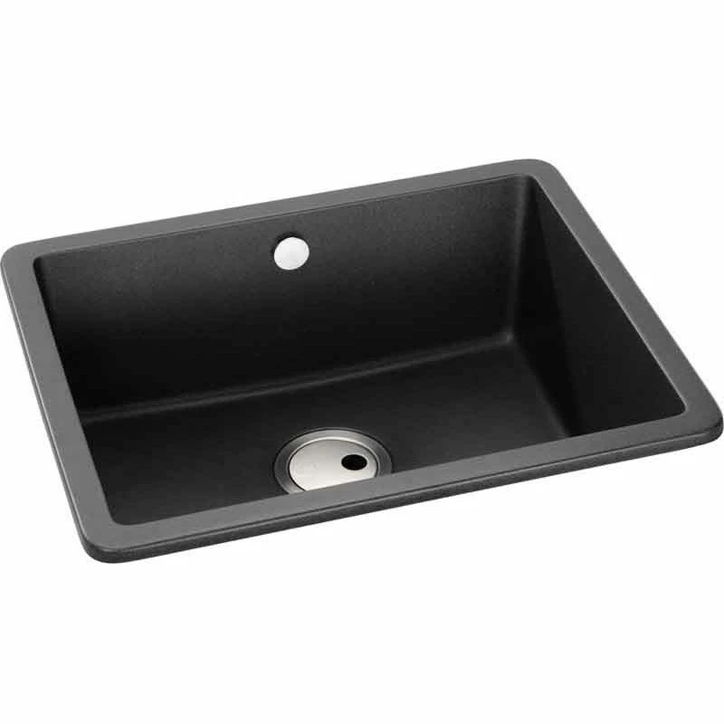 Abode Matrix Single Bowl Granite Kitchen Sink - Black - AW3126 - Image 2