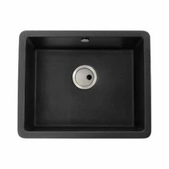 Abode Matrix Single Bowl Granite Kitchen Sink - Black - AW3126