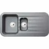 Abode Dune 1.5 Bowl & Drainer Granite Kitchen Sink - Grey - AW3145