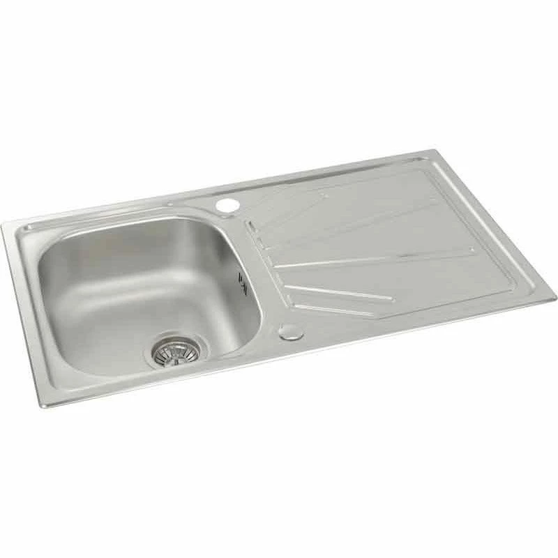 Abode Trydent Single Bowl & Drainer Stainless Steel Kitchen Sink - AW5054 - Image 2