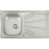 Abode Trydent Single Bowl & Drainer Stainless Steel Kitchen Sink - AW5054