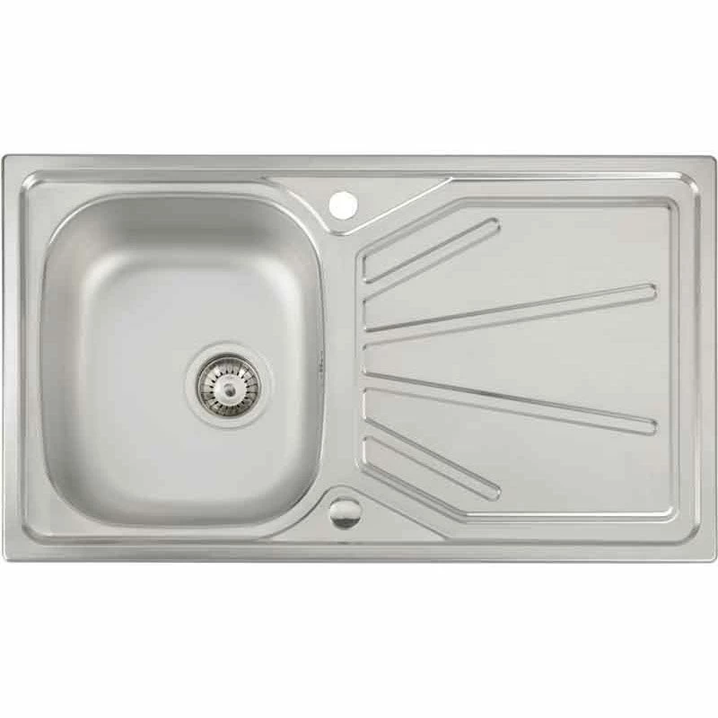 Abode Trydent Single Bowl & Drainer Stainless Steel Kitchen Sink - AW5054