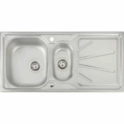 Abode Trydent 1.5 Bowl & Drainer Stainless Steel Kitchen Sink - AW5055