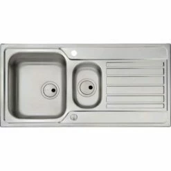 Abode Connekt Single Bowl & Drainer Stainless Steel Kitchen Sink - AW5057