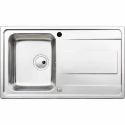 Abode Ixis Single Bowl & Drainer Stainless Steel Kitchen Sink - AW5101