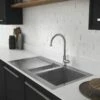 Abode Verve 1.5 Bowl & Drainer Stainless Steel Kitchen Sink - AW5137