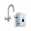 InSinkErator 3N1 J Shape Steaming Hot Kitchen Tap W/ NeoTank & Filter Pack - Brushed Steel - 45097B+45094