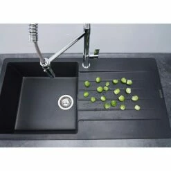 Reginox Amsterdam 15 1.5 Bowl Sink And Drainer - Black Silvery - AMSTERDAM 15 BS