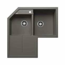 Blanco METRA 9 E Silgranit 2 Bowl Inset Kitchen Sink - Volcano Grey - 526798