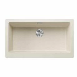 Blanco VINTERA XL 9 Silgranit 1 Bowl Kitchen Sink With Manual InFino Waste - Soft White - 526803