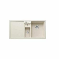 Blanco COLLECTIS 6 S Silgranit 1.5 Bowl Inset Kitchen Sink With Drain Remote Control - Soft White - 527058