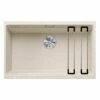 Blanco ETAGON 700-U Silgranit 1 Bowl Undermount Kitchen Sink With Manual InFino Waste - Soft White - 527078