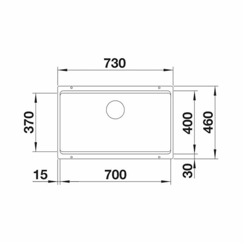 Blanco ETAGON 700-U Silgranit 1 Bowl Undermount Kitchen Sink With Manual InFino Waste - Soft White - 527078 - Image 2