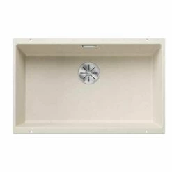 Blanco SUBLINE 700-U Silgranit 1 Bowl Undermount Kitchen Sink With Manual InFino Waste - Soft White - 527173