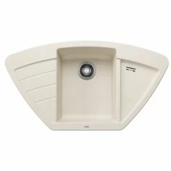 Blanco Zia 9 E Silgranit 1 Bowl Inset Kitchen Sink - Centred Bowl - Soft White - 527212