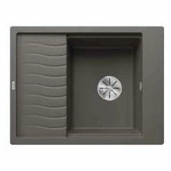 Blanco ELON 45 S Silgranit 1 Bowl Inset Reversible Kitchen Sink With Manual InFino Waste - Volcano Grey - 527250