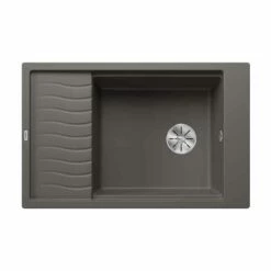 Blanco ELON XL 6 S Silgranit 1 Bowl Inset Reversible Kitchen Sink With Manual InFino Waste - Volcano Grey - 527252