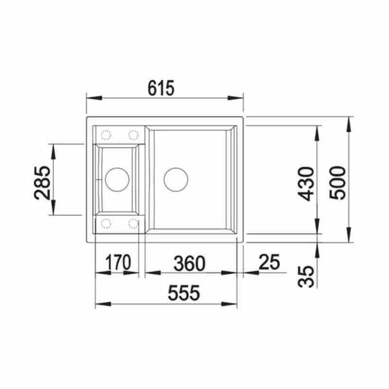 Blanco METRA 6 Silgranit 1.5 Bowl Inset Reversible Kitchen Sink - Volcano Grey - 527295 - Image 2