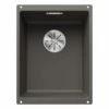 Blanco SUBLINE 320-U Silgranit 1 Bowl Undermount Kitchen Sink With Manual InFino Waste - Volcano Grey - 527343