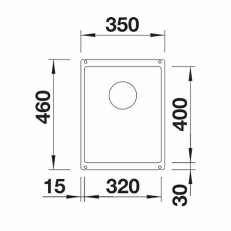 Blanco SUBLINE 320-U Silgranit 1 Bowl Undermount Kitchen Sink With Manual InFino Waste - Volcano Grey - 527343 - Image 2