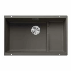 Blanco SUBLINE 700-U Level Silgranit 1 Bowl Undermount Kitchen Sink With Manual InFino Waste - Volcano Grey - 527355