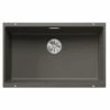 Blanco SUBLINE 700-U Silgranit 1 Bowl Undermount Kitchen Sink With Manual InFino Waste - Volcano Grey - 527356