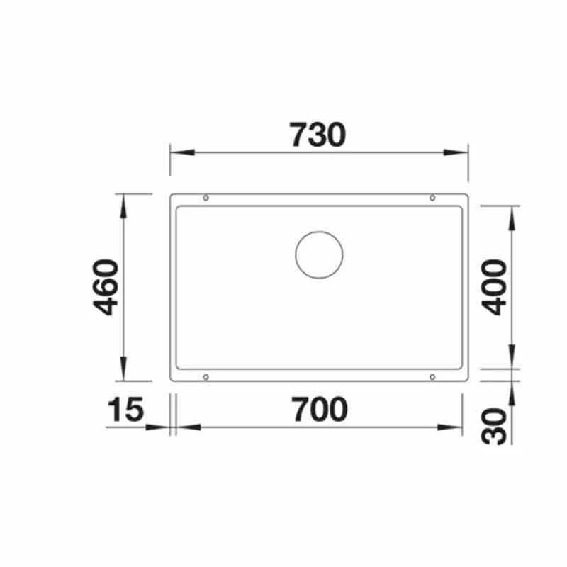 Blanco SUBLINE 700-U Silgranit 1 Bowl Undermount Kitchen Sink With Manual InFino Waste - Volcano Grey - 527356 - Image 2